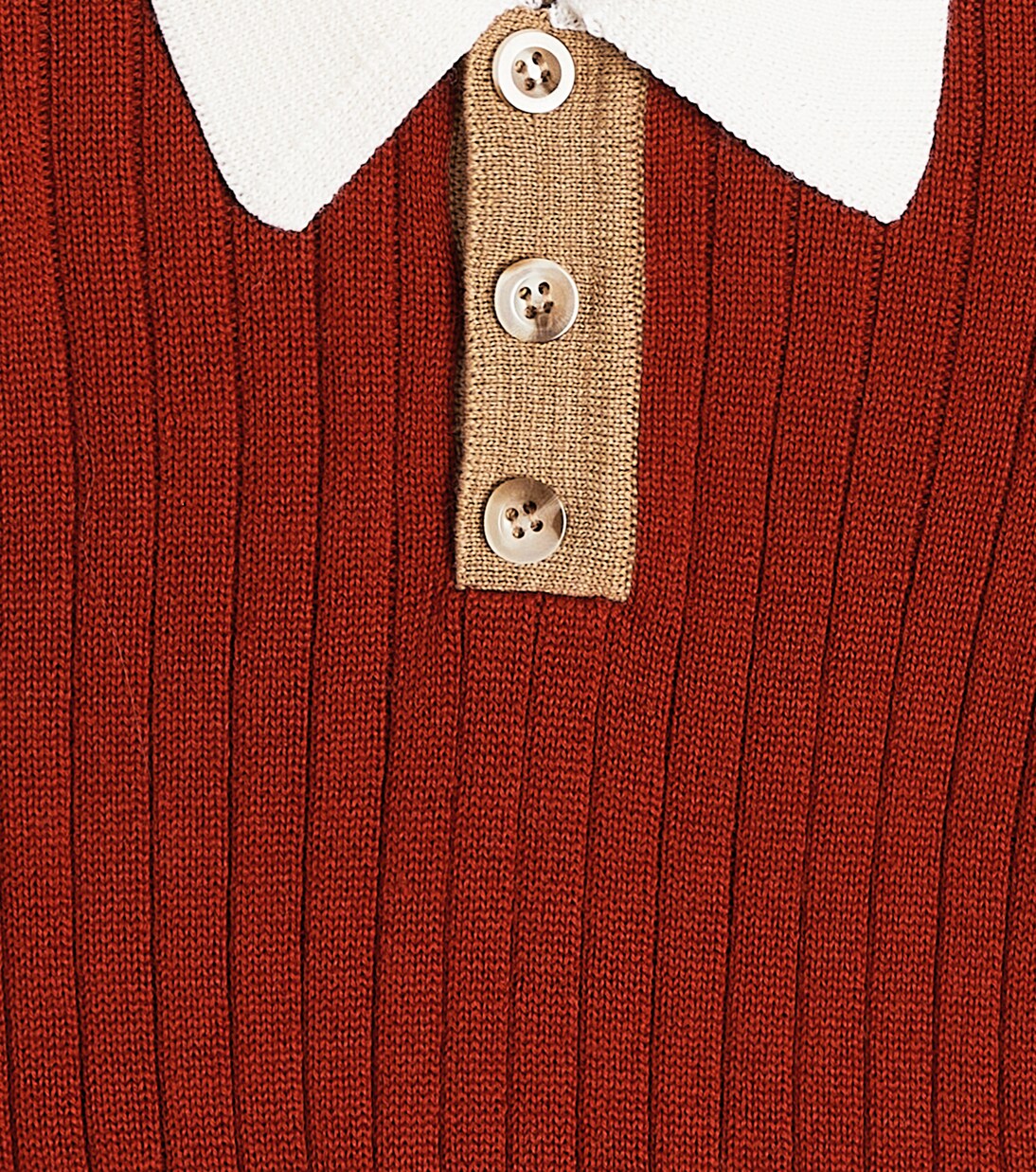 Ribbed-knit wool-blend polo top | Paade Mode