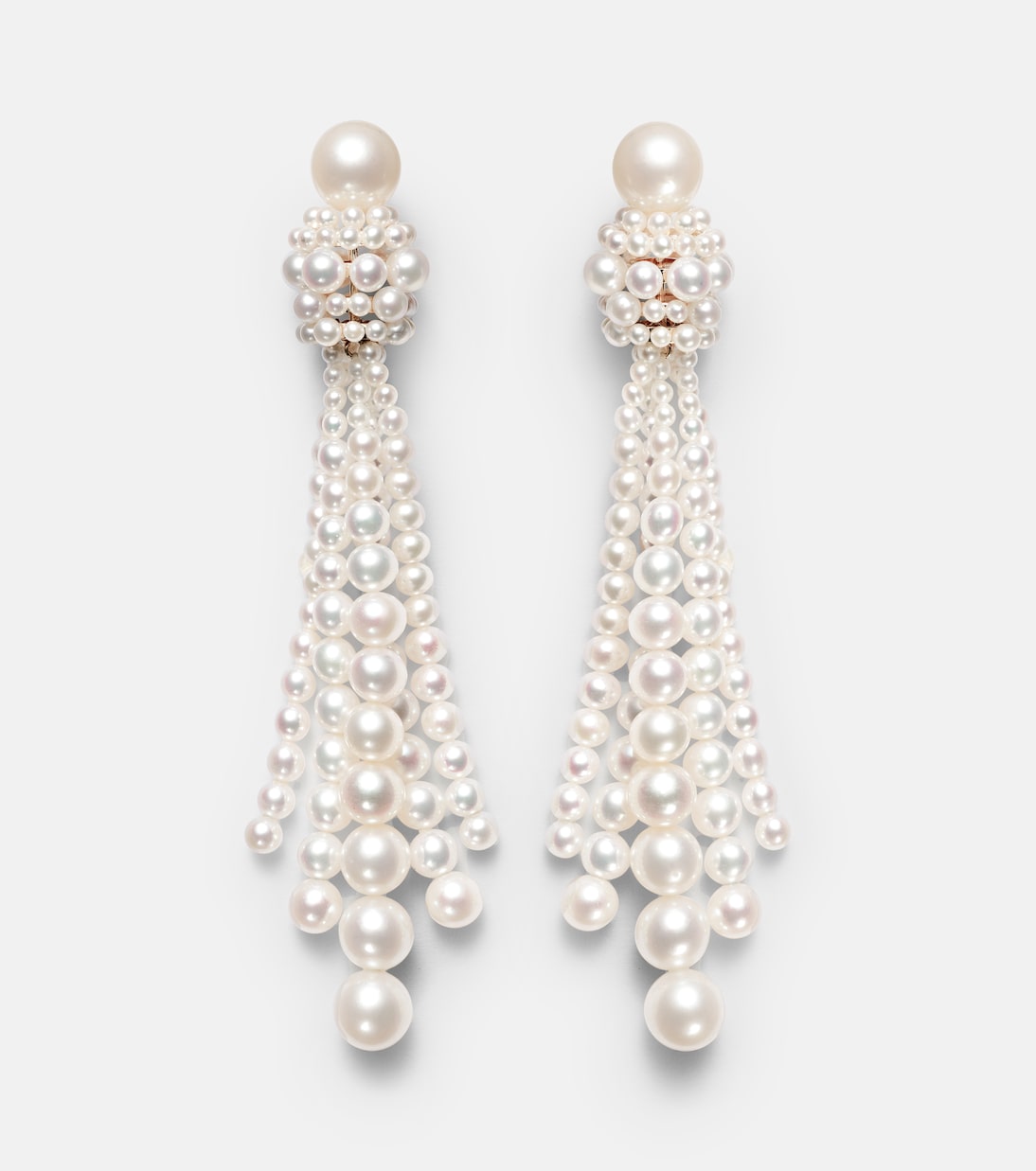 Colonna Grande 18kt gold drop earrings with freshwater pearls | Sophie Bille Brahe