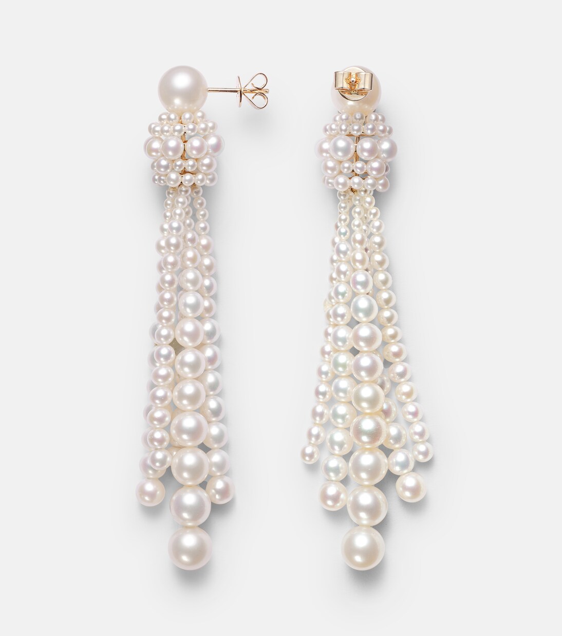 Colonna Grande 18kt gold drop earrings with freshwater pearls | Sophie Bille Brahe