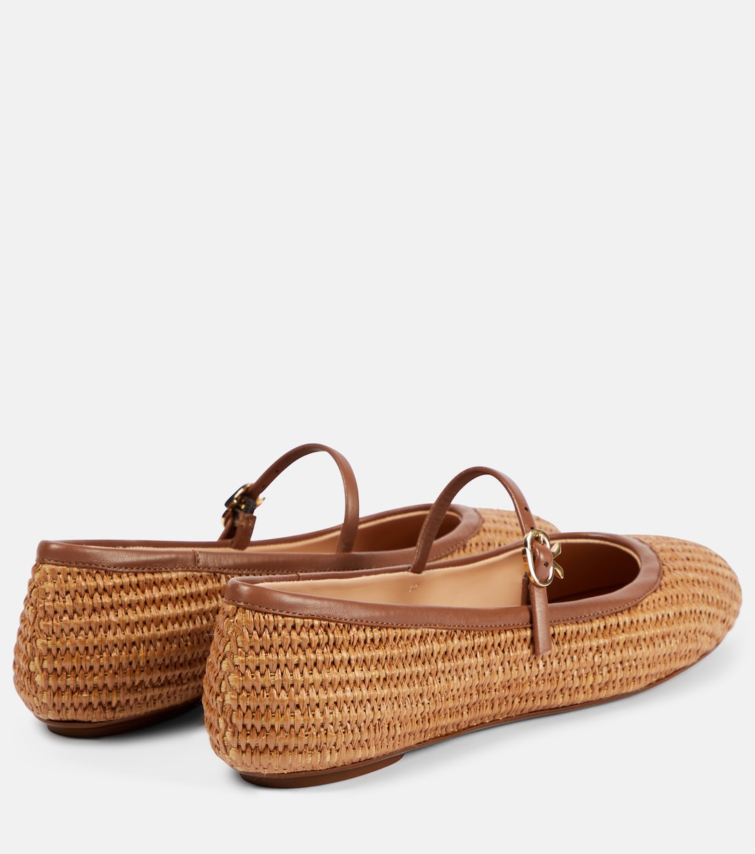 Carla raffia and leather ballet flats | Gianvito Rossi