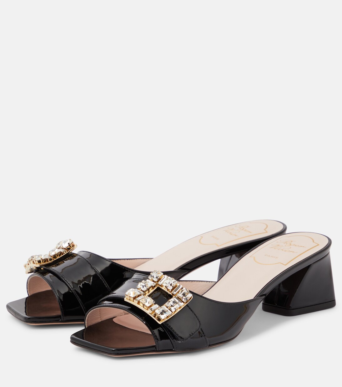 Verzierte Pantoletten BikivVv aus Lackleder | Roger Vivier