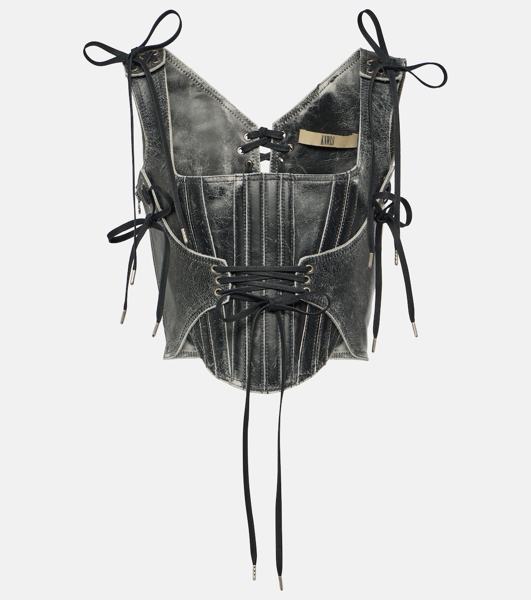 Bustier-Top Nihil Moto aus Leder | KNWLS