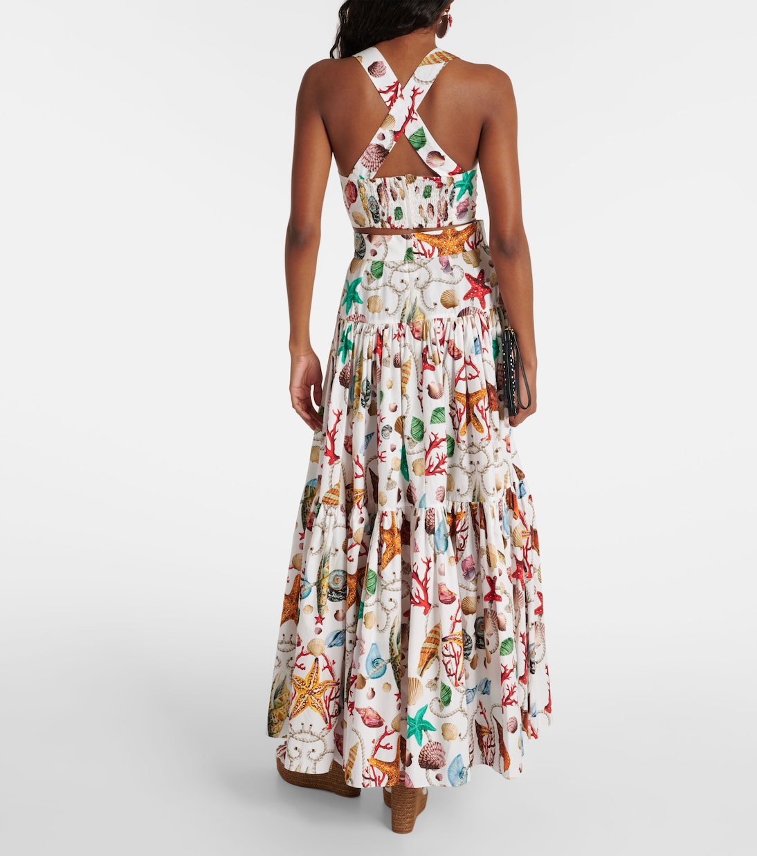 Bedrucktes Cropped-Top Capri aus Baumwolle | Dolce&Gabbana