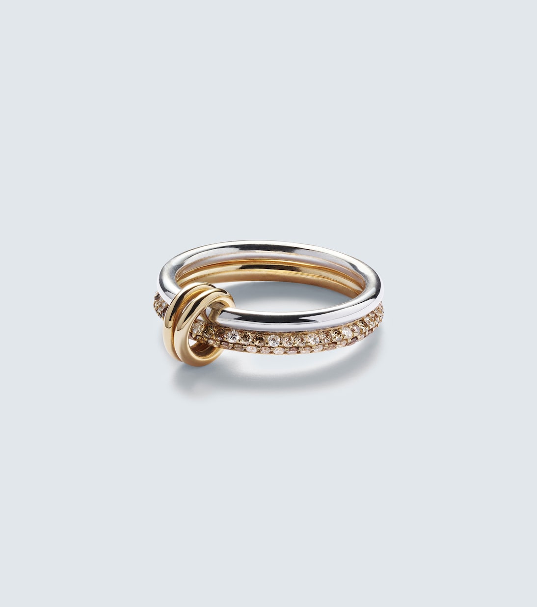Virgo Petite 18kt gold (750/1000) and sterling silver ring with diamonds | Spinelli Kilcollin
