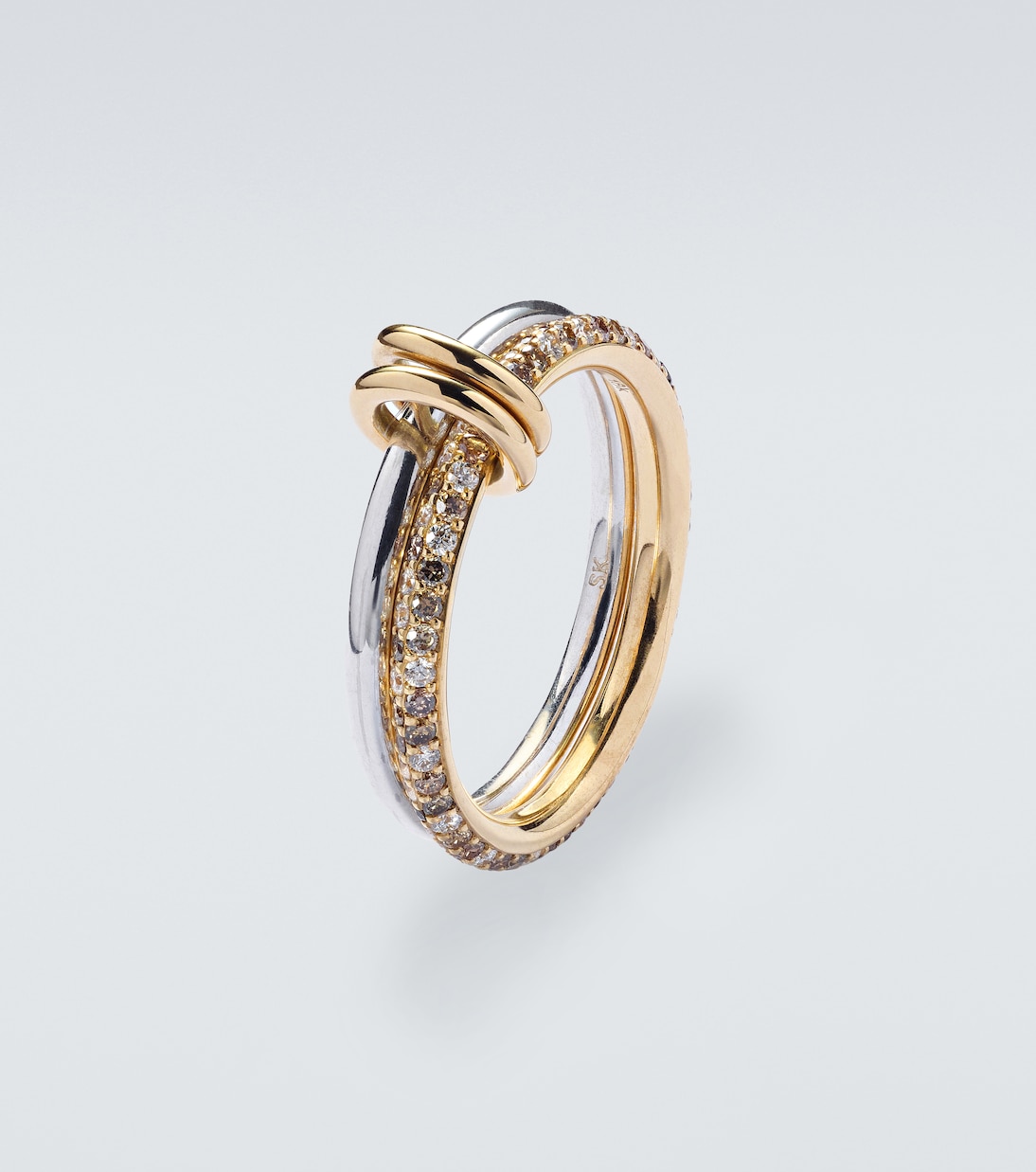 Virgo Petite 18kt gold (750/1000) and sterling silver ring with diamonds | Spinelli Kilcollin