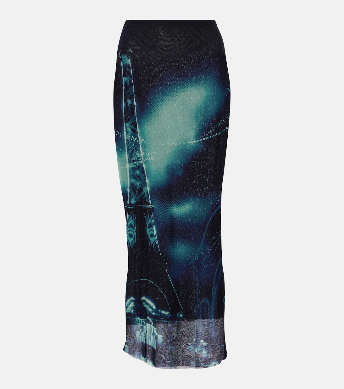 Printed mesh midi skirt | Jean Paul Gaultier