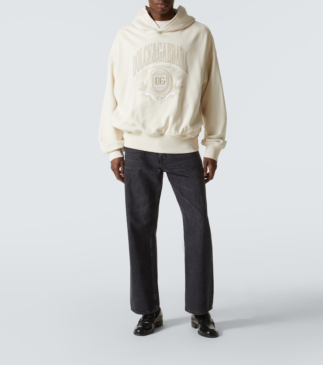 Sudadera con capucha de algodón bordada | Dolce&Gabbana