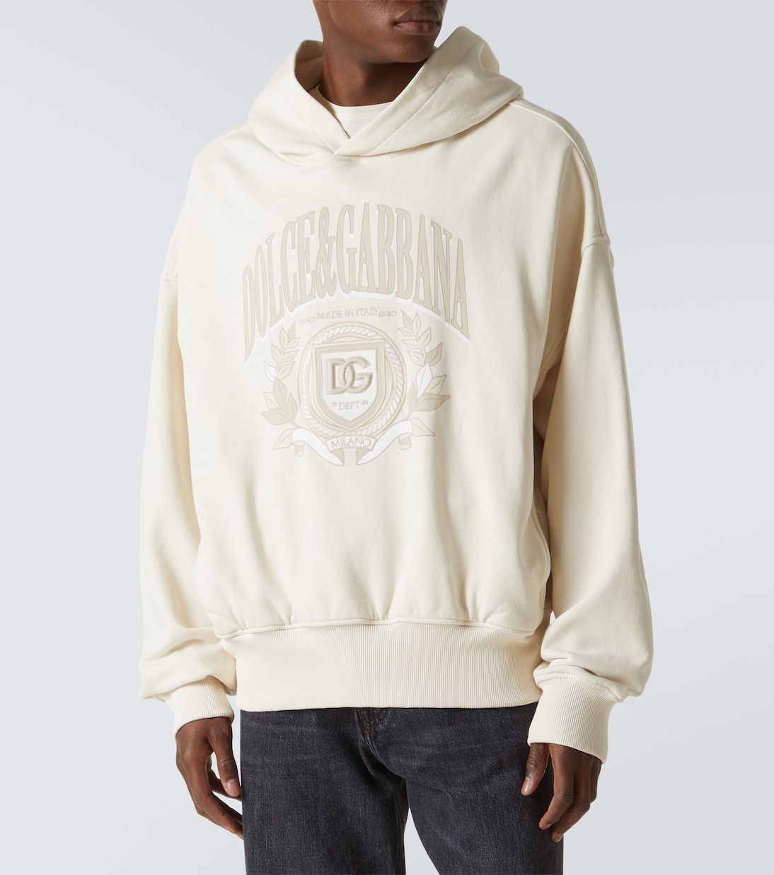 Sudadera con capucha de algodón bordada | Dolce&Gabbana