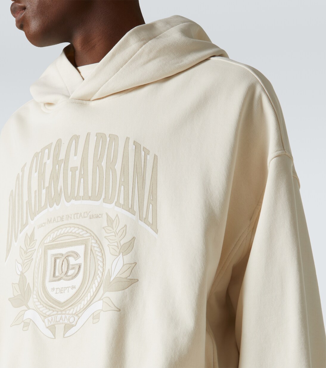 Sudadera con capucha de algodón bordada | Dolce&Gabbana