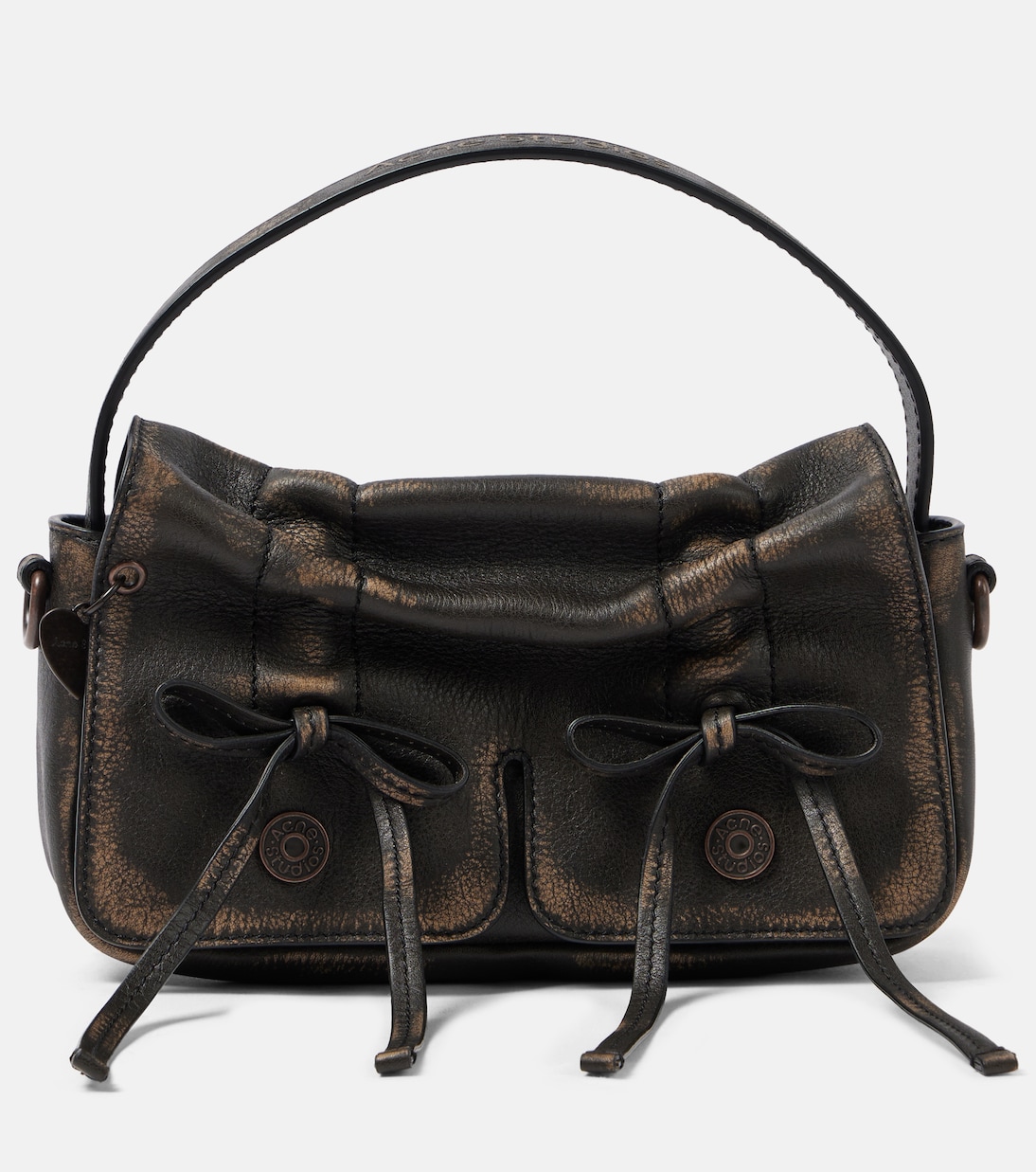 Micro bow-detail leather shoulder bag | Acne Studios
