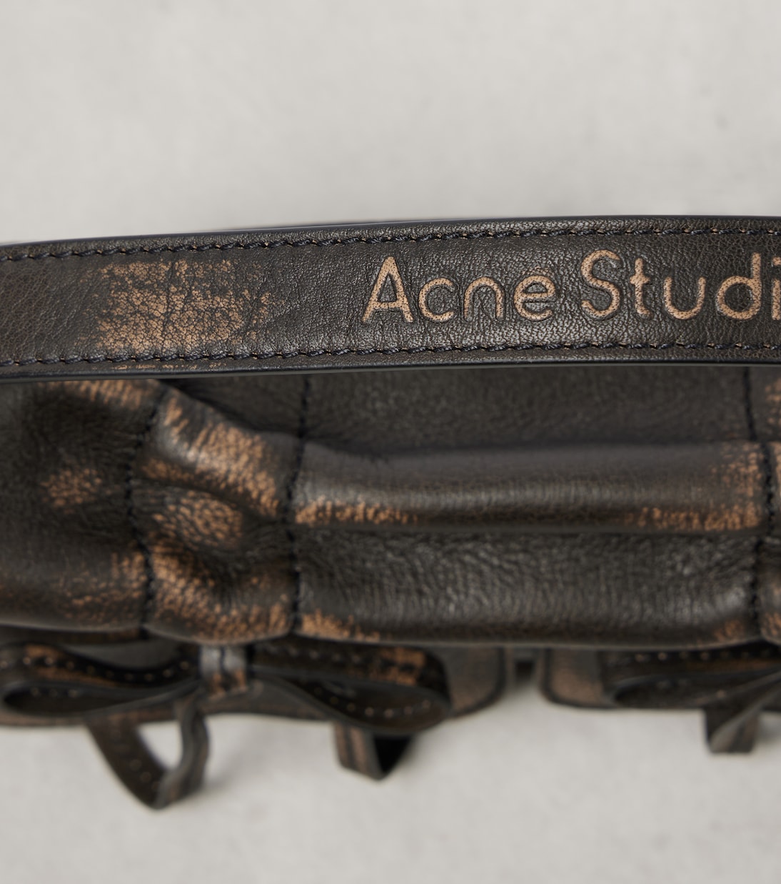 Micro bow-detail leather shoulder bag | Acne Studios