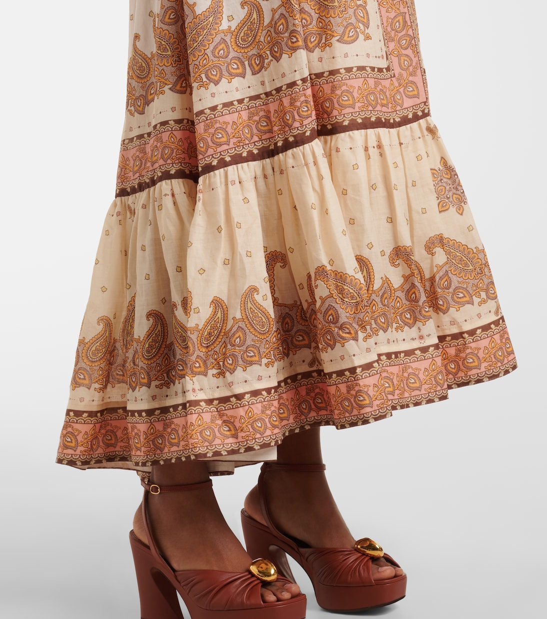 Abito midi Maxine in ramia con stampa paisley | Zimmermann