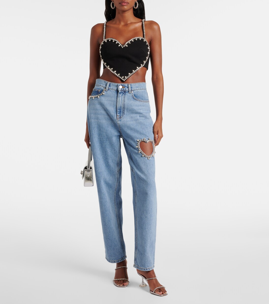 Cropped-Top Heart mit Kristallen | Area