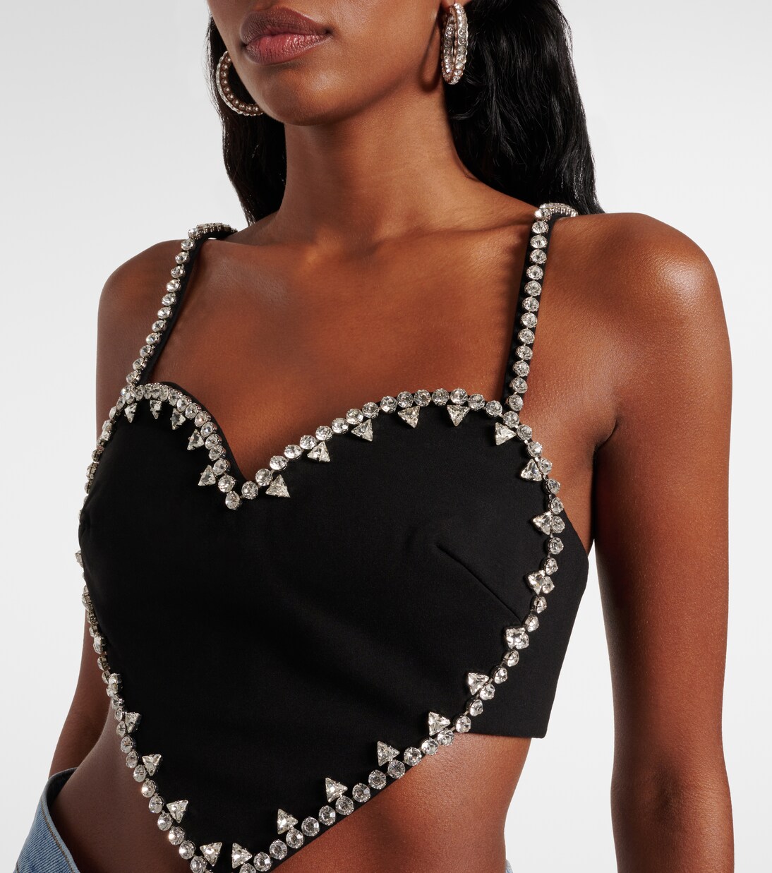 Cropped-Top Heart mit Kristallen | Area