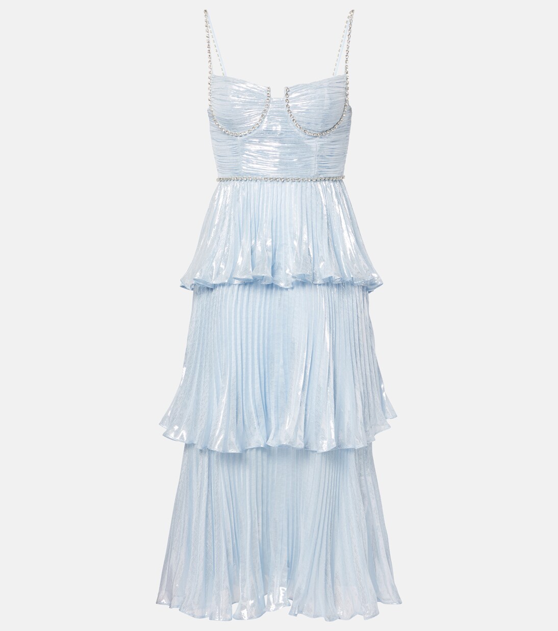 Robe longue en soie mélangée | Self-Portrait