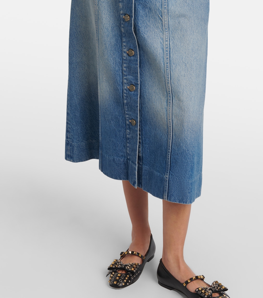 Falda midi en denim | Valentino