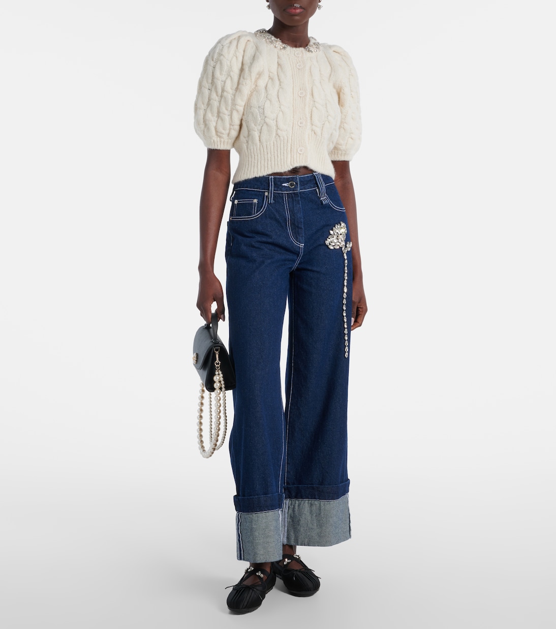 Ballerines en satin à ornements | Simone Rocha