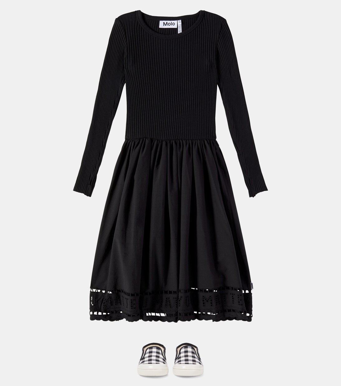 Cibelle cotton-blend jersey and cotton poplin dress | Molo