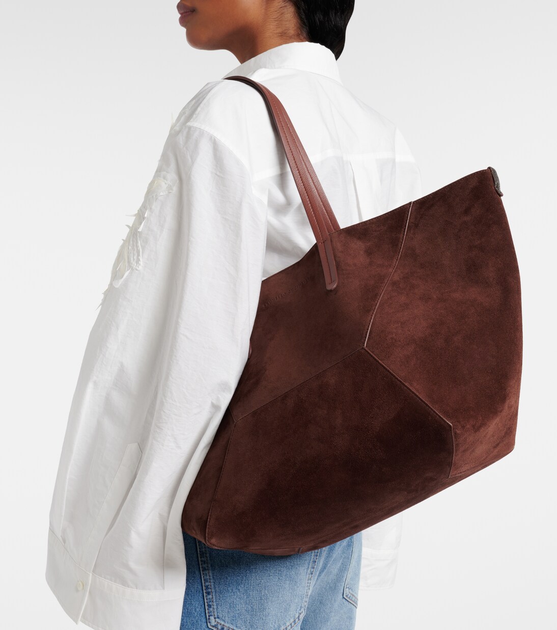 BC Duo Large suede tote bag | Brunello Cucinelli