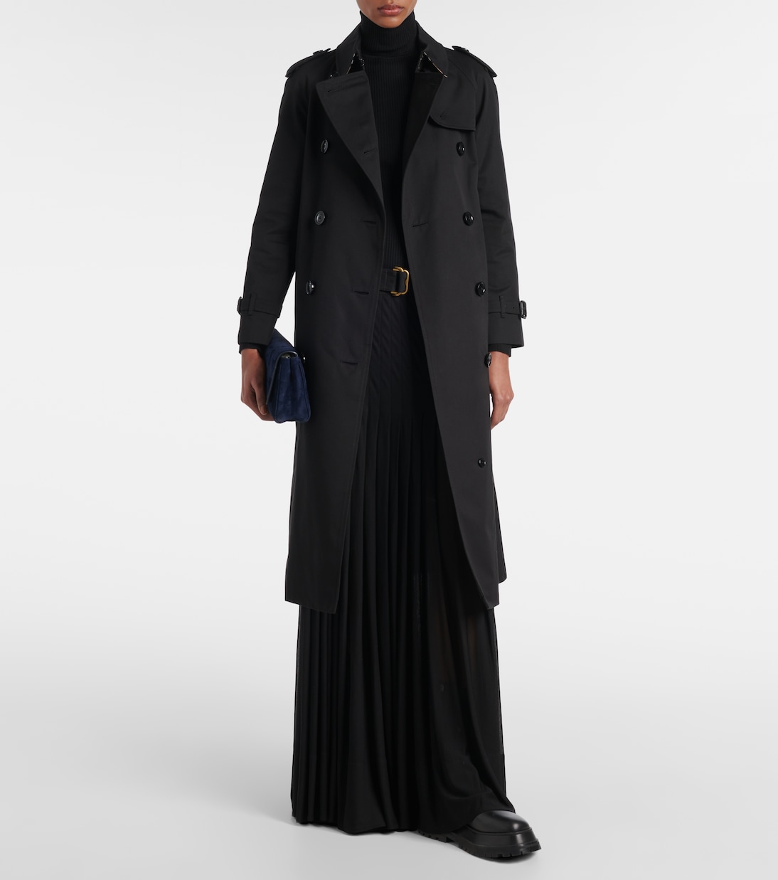 Falda larga plisada en mezcla de algodón | Burberry