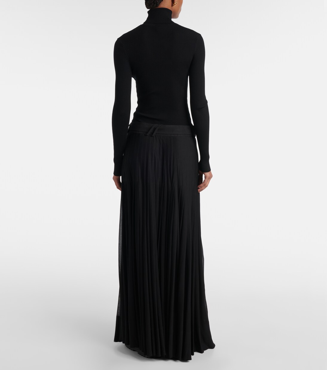 Falda larga plisada en mezcla de algodón | Burberry