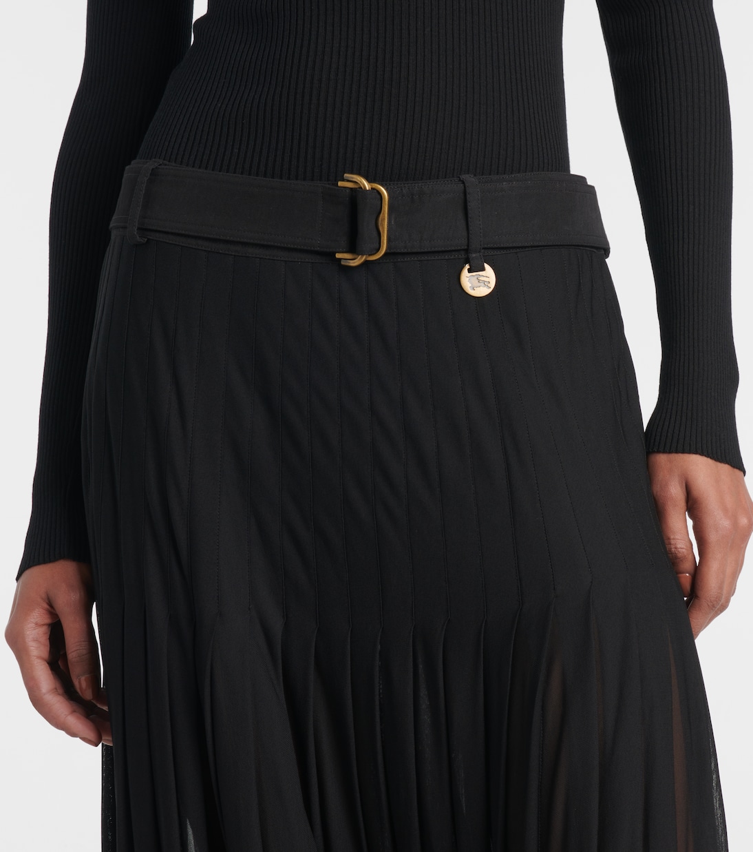 Falda larga plisada en mezcla de algodón | Burberry