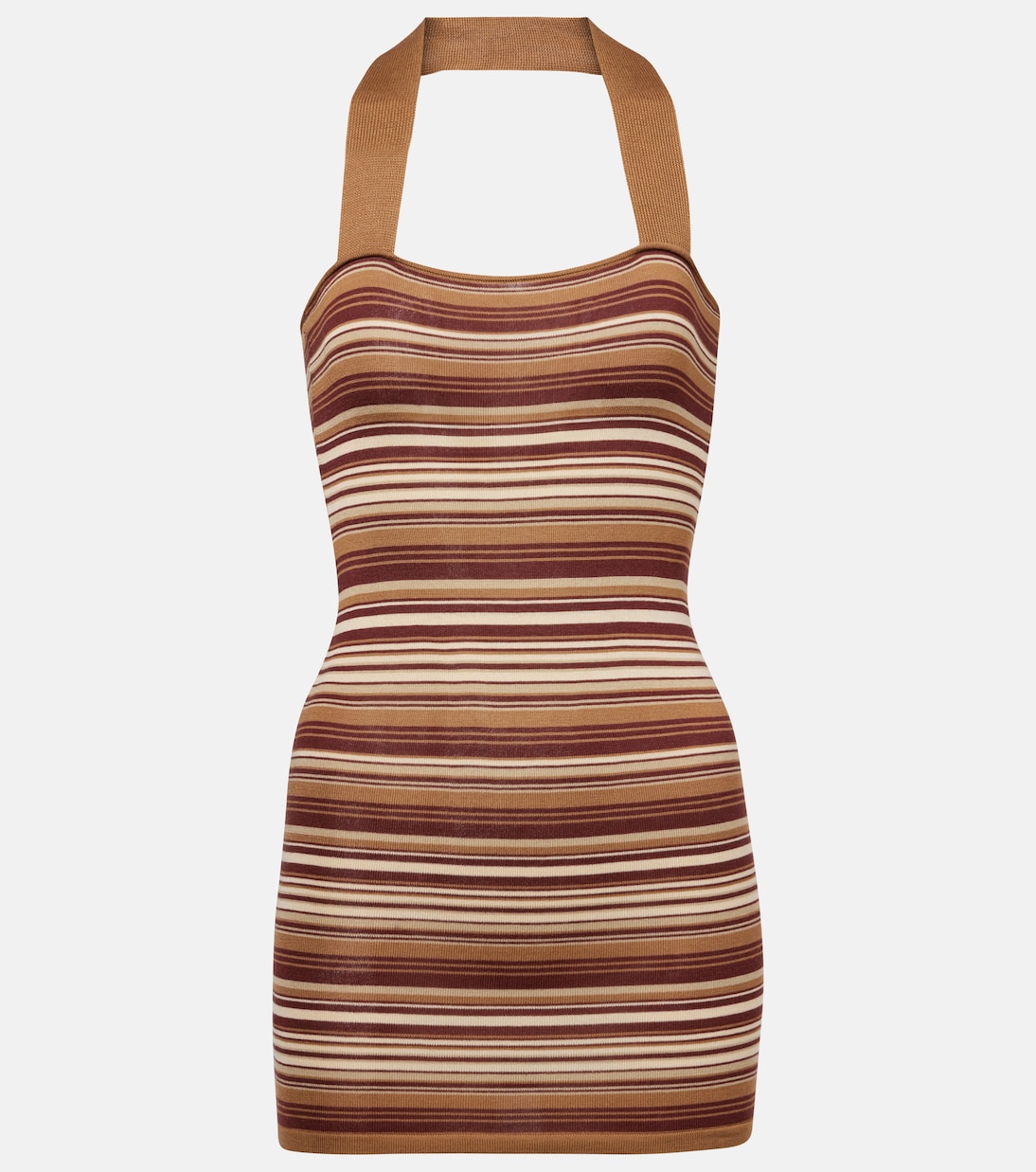 Striped silk-blend halterneck minidress | Aya Muse