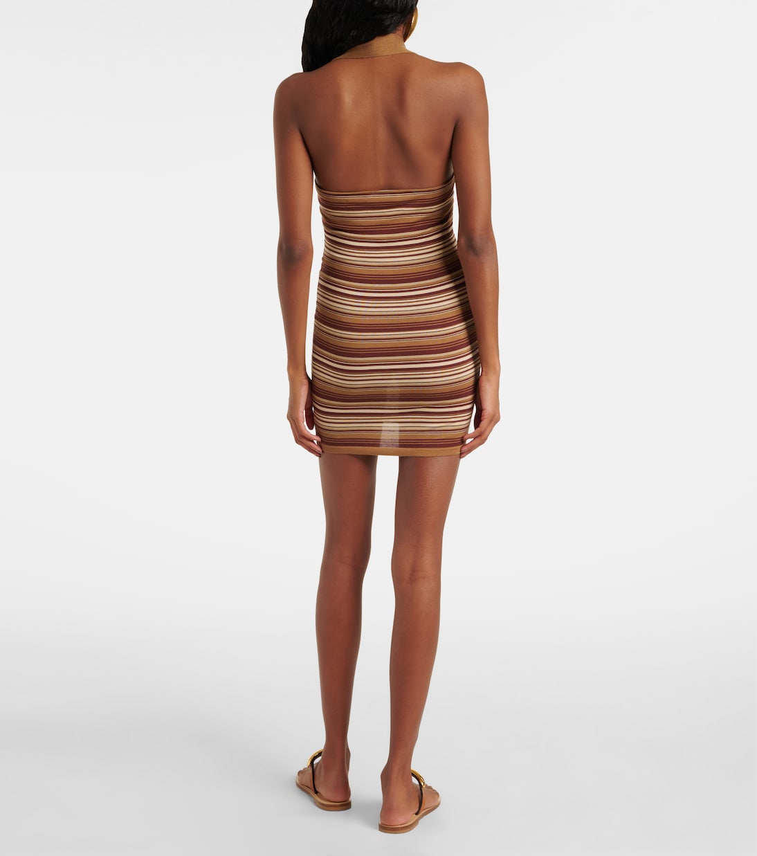 Striped silk-blend halterneck minidress | Aya Muse