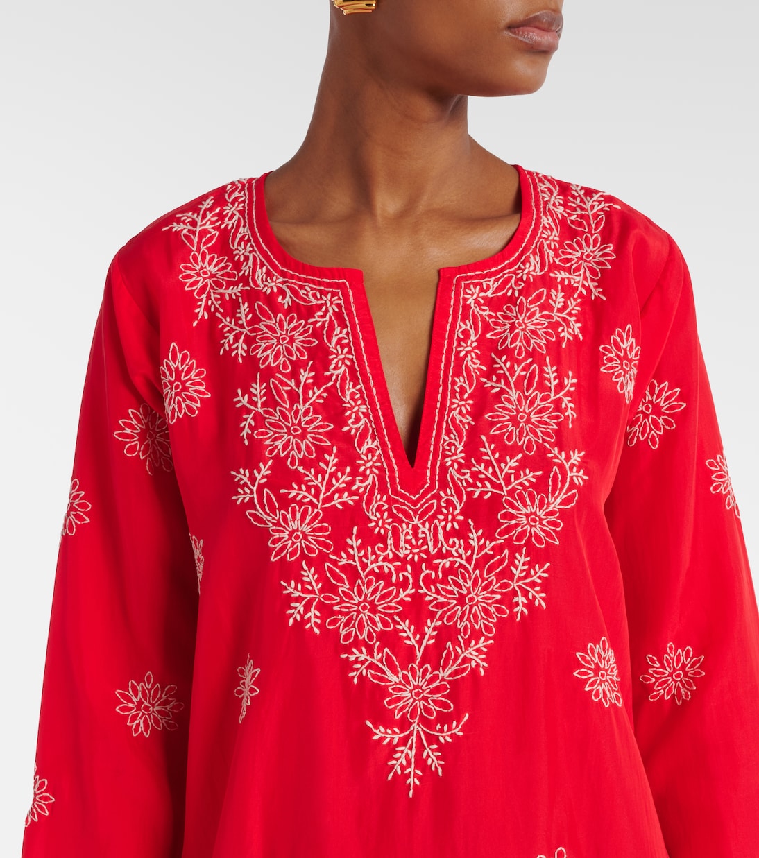 Caftán de seda bordado | Juliet Dunn