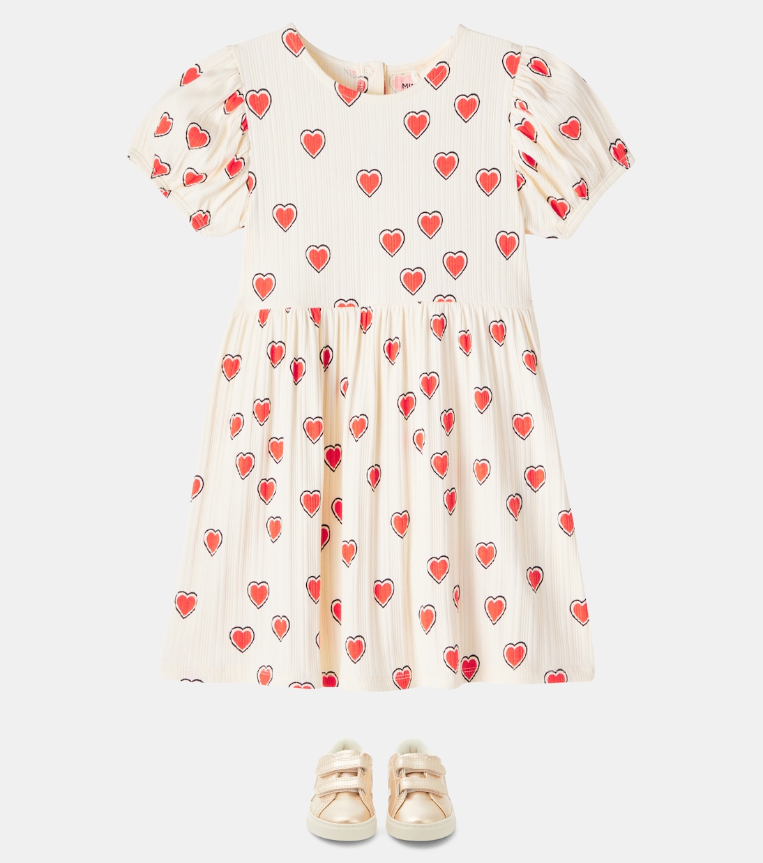 Ribbed-knit cotton-blend dress | Mini Rodini