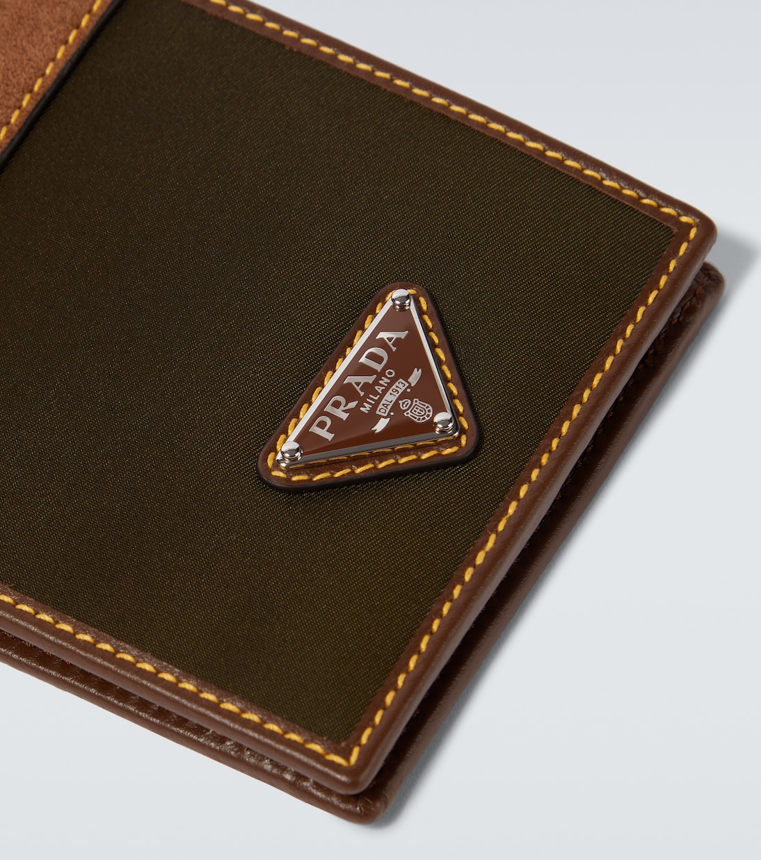 Re-Nylon leather-trimmed wallet  | Prada