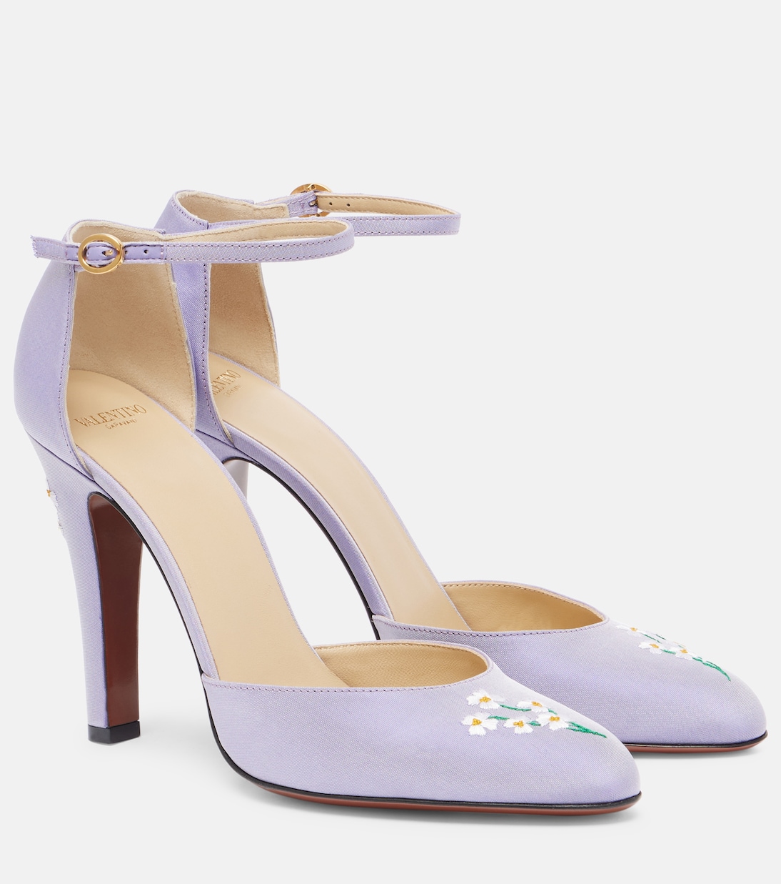 Pumps Hi Dolly 105 in raso con ricamo | Valentino Garavani