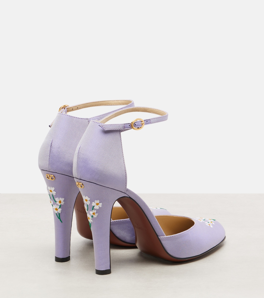 Pumps Hi Dolly 105 in raso con ricamo | Valentino Garavani
