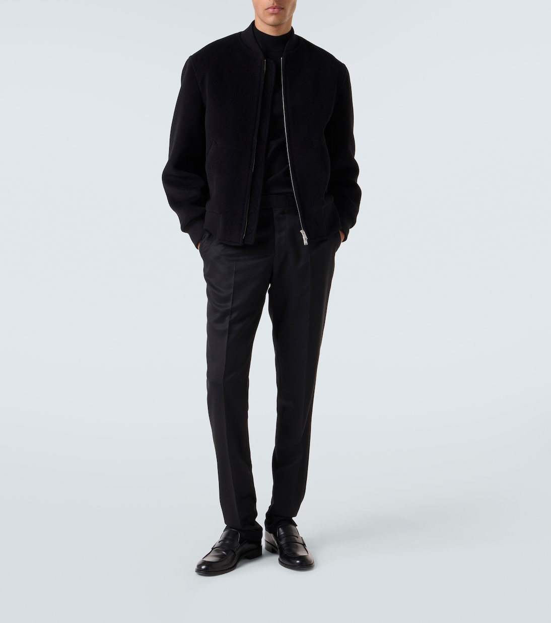 Single-pleated wool straight pants | Lardini