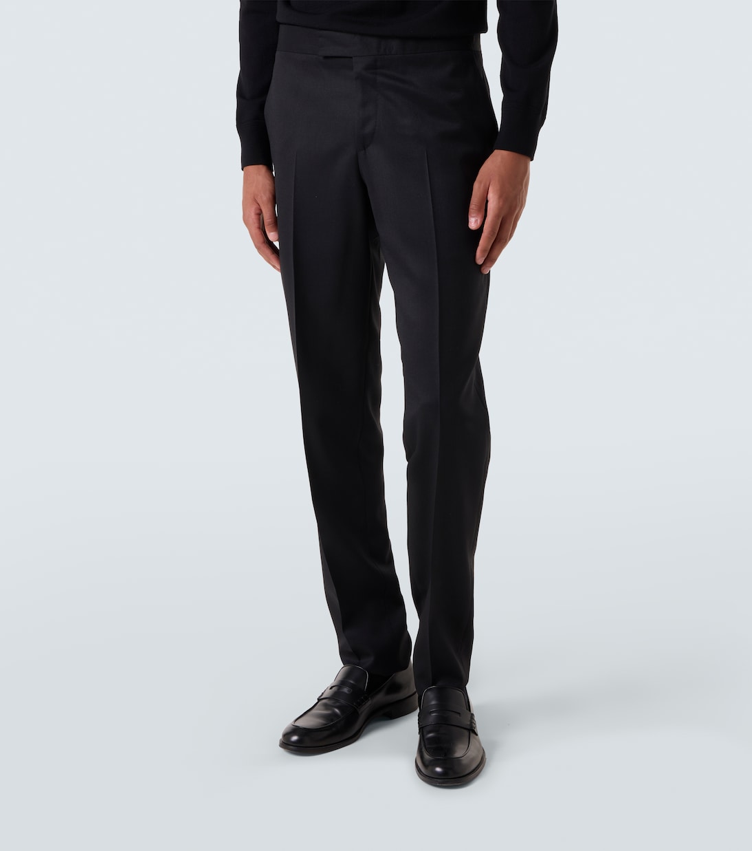 Single-pleated wool straight pants | Lardini