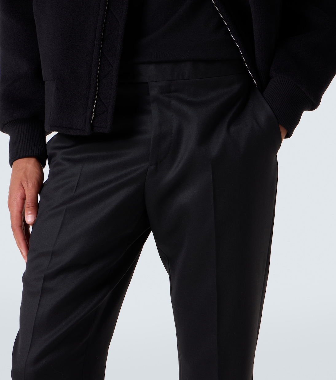 Single-pleated wool straight pants | Lardini