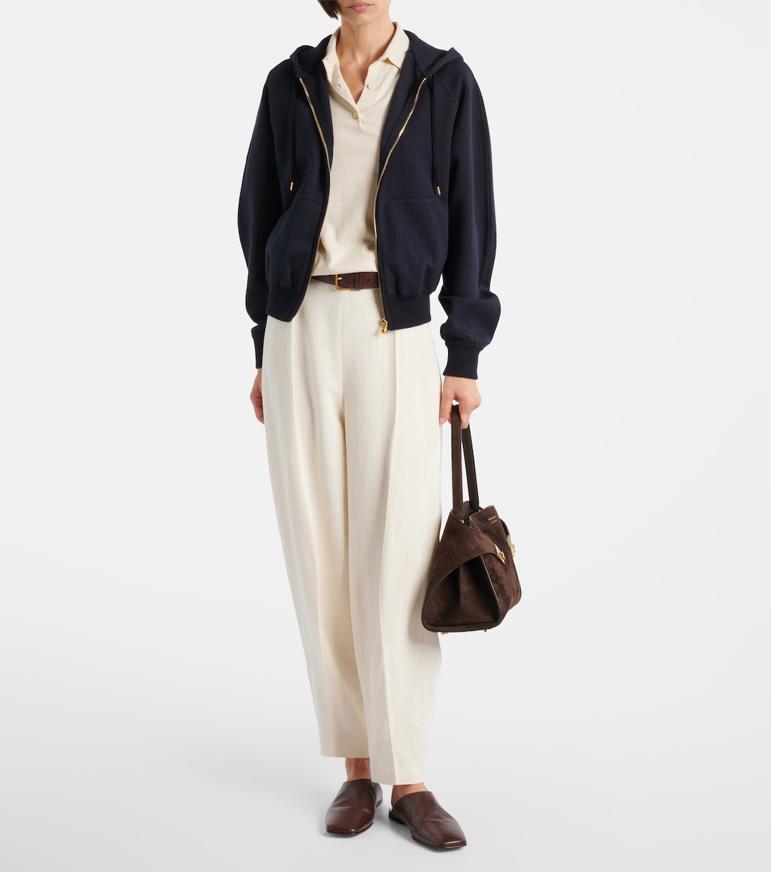 Viera cotton, silk, and cashmere fleece hoodie | Loro Piana
