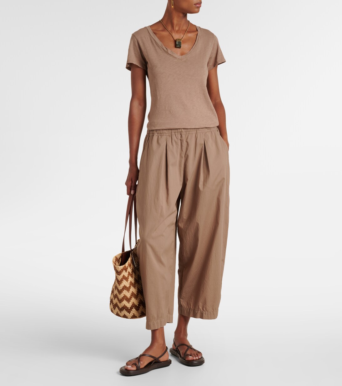 Sophia cotton poplin wide-leg pants | Velvet