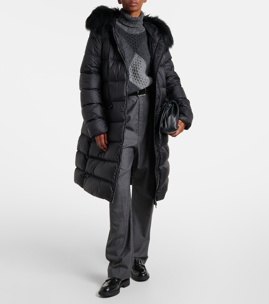 Boedic shearling-trimmed down jacket | Moncler