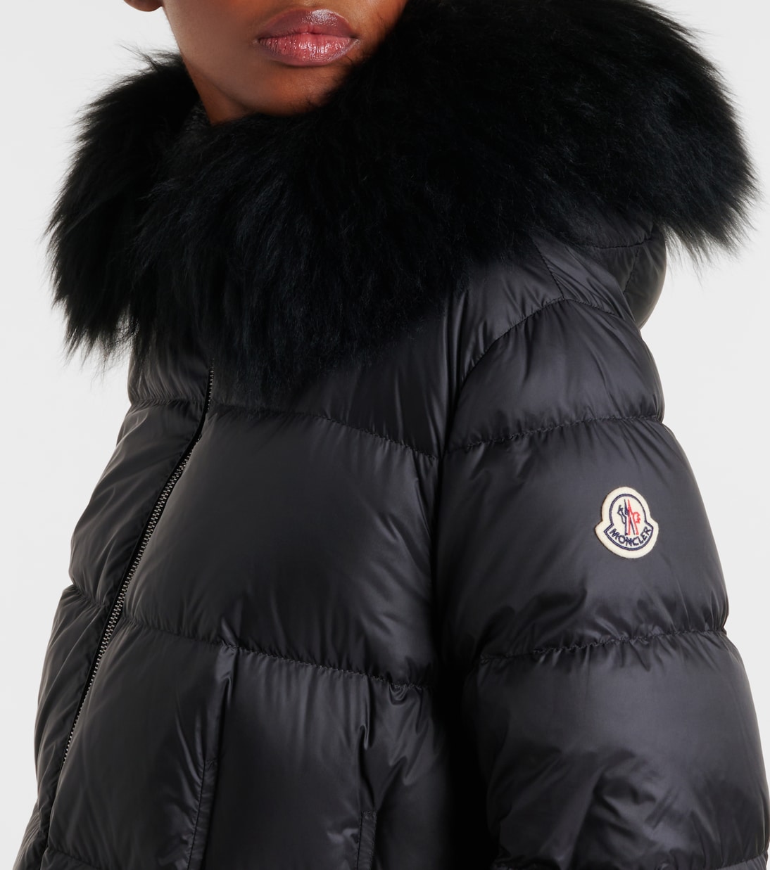 Boedic shearling-trimmed down jacket | Moncler
