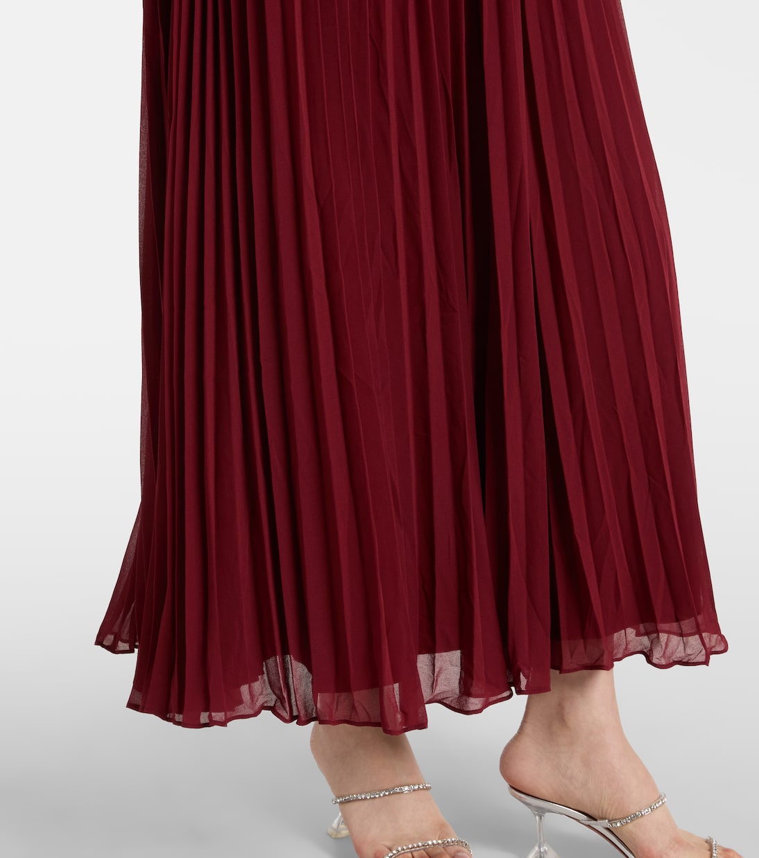 Embellished feather-trimmed chiffon maxi dress | Self-Portrait