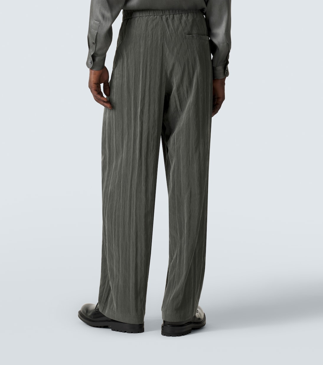 Pleated canvas wide-leg pants | Giorgio Armani