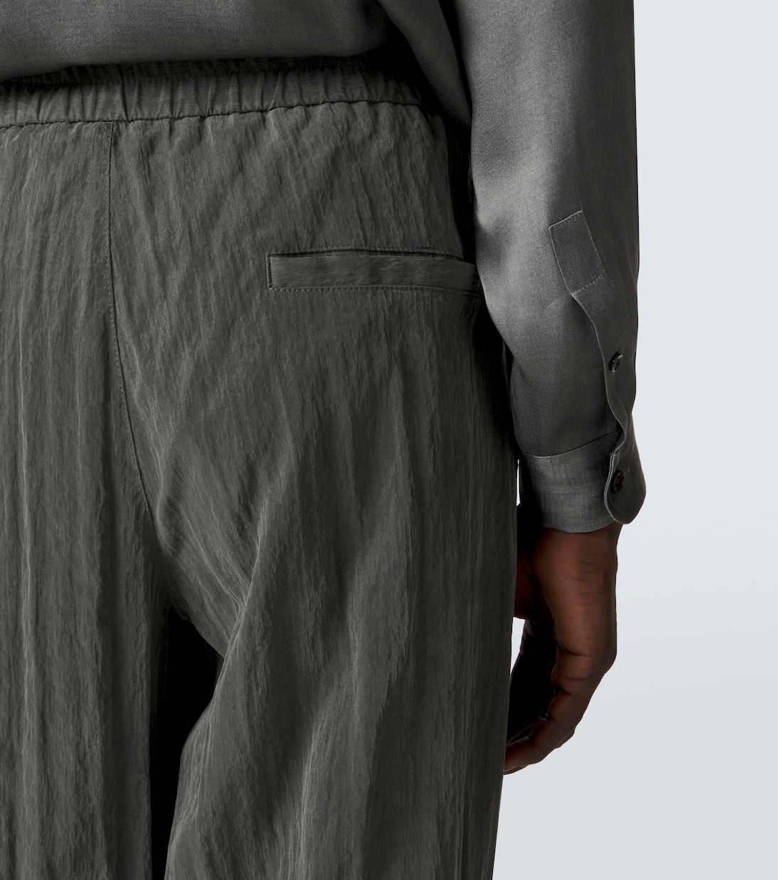Pleated canvas wide-leg pants | Giorgio Armani