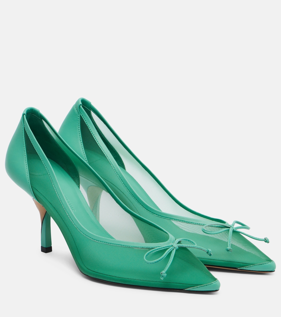 Tourni 80 leather-trimmed mesh pumps | Jacquemus