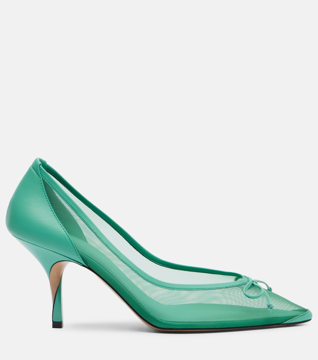 Tourni 80 leather-trimmed mesh pumps | Jacquemus