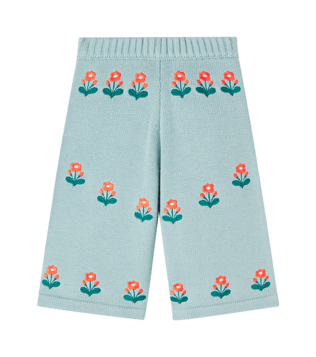 Baby Flower knitted cotton and wool pants | Tinycottons