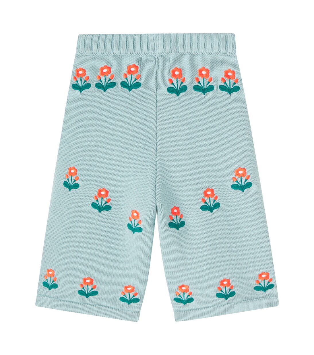 Baby Flower knitted cotton and wool pants | Tinycottons