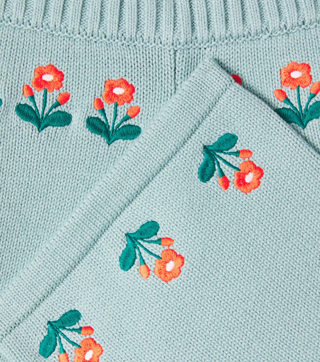 Baby Flower knitted cotton and wool pants | Tinycottons