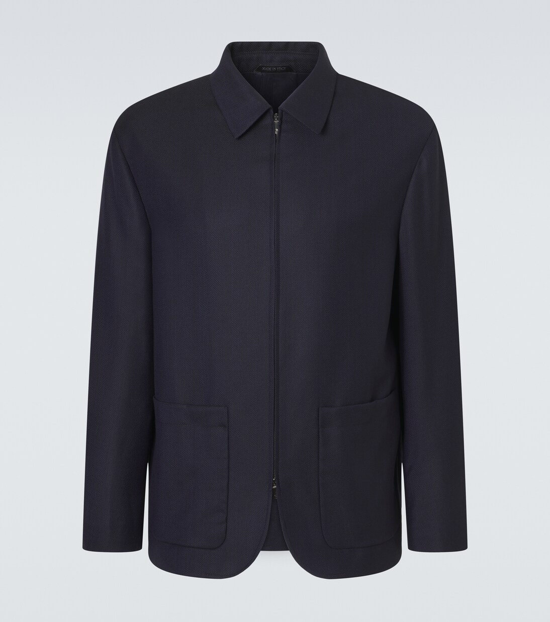 Chevron wool and cashmere-blend jacket | Giorgio Armani