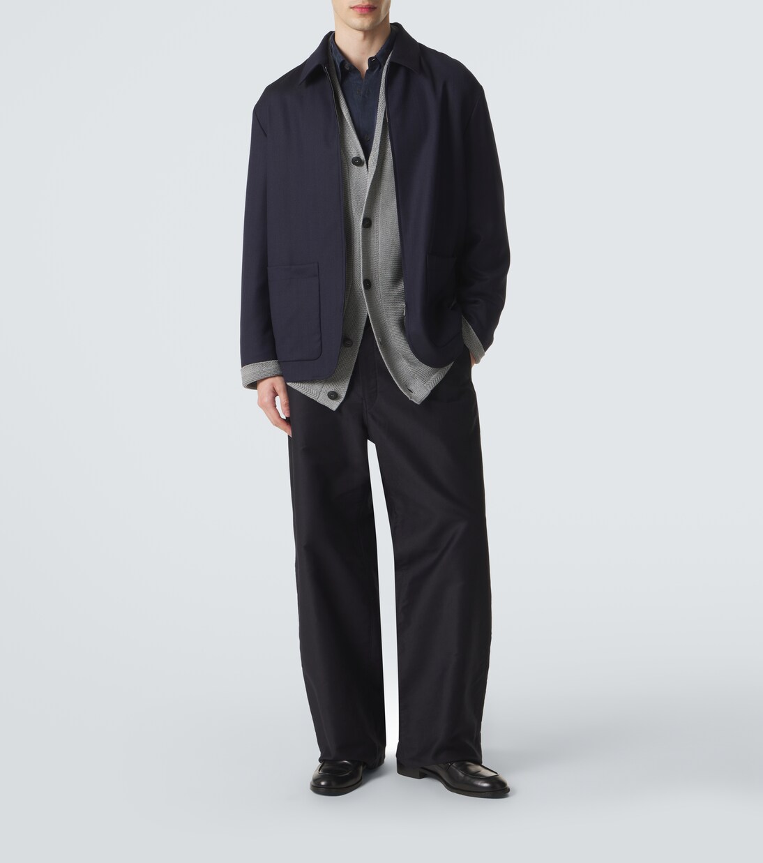 Chevron wool and cashmere-blend jacket | Giorgio Armani